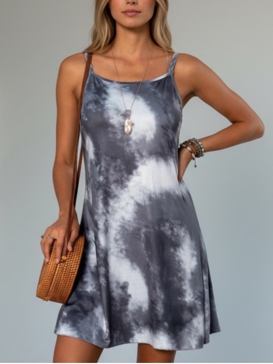 Sugared + Bronzed Dresses & Skirts - NEW• Sugared + Bronzed Boho Chic Glam Gray Swing Dress•S-L